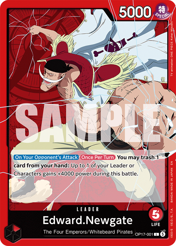 Edward.Newgate OP17-001 standaard Engelse kaart, One Piece Card Game