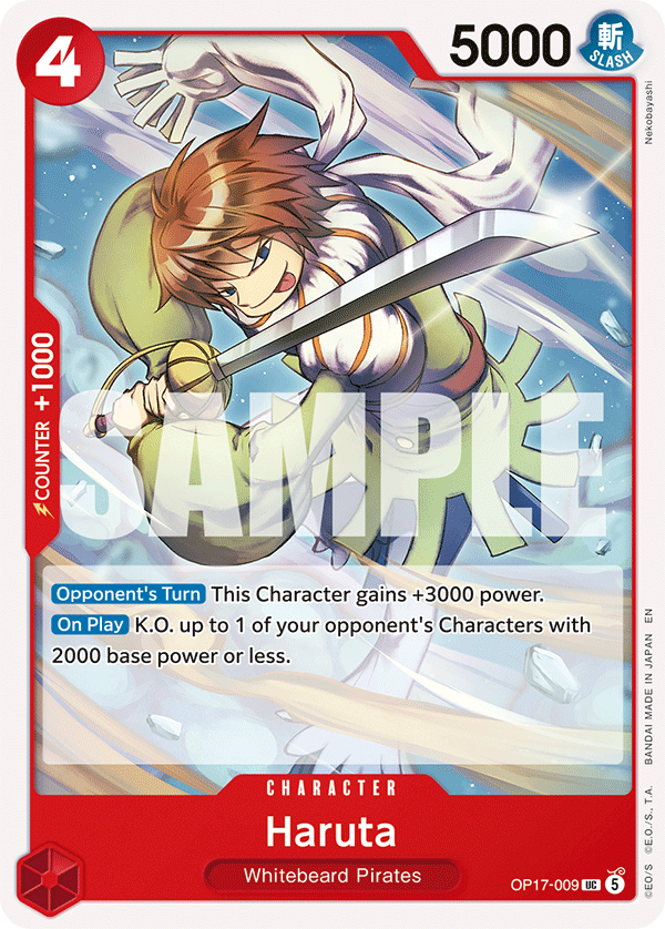 Haruta OP17-009 standaard Engelse kaart, One Piece Card Game