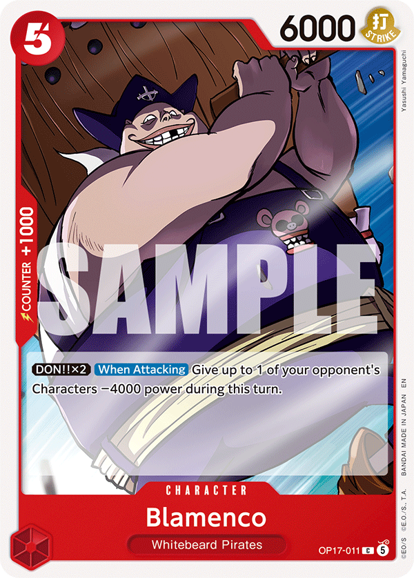 Blamenco OP17-011 standaard Engelse kaart, One Piece Card Game