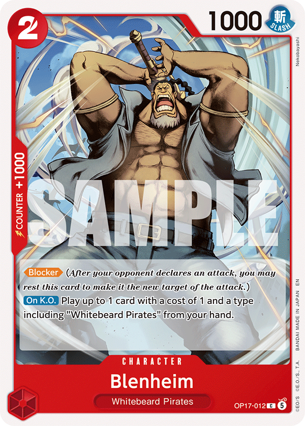 Blenheim OP17-012 standaard Engelse kaart, One Piece Card Game