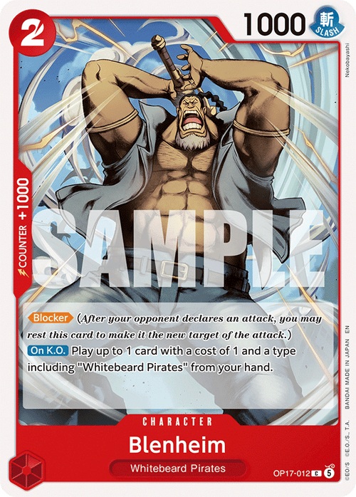 Blenheim OP17-012 standaard Engelse kaart, One Piece Card Game