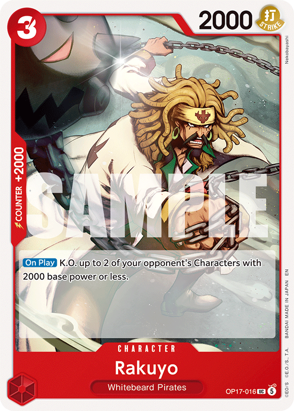 Rakuyo OP17-016 standaard Engelse kaart, One Piece Card Game