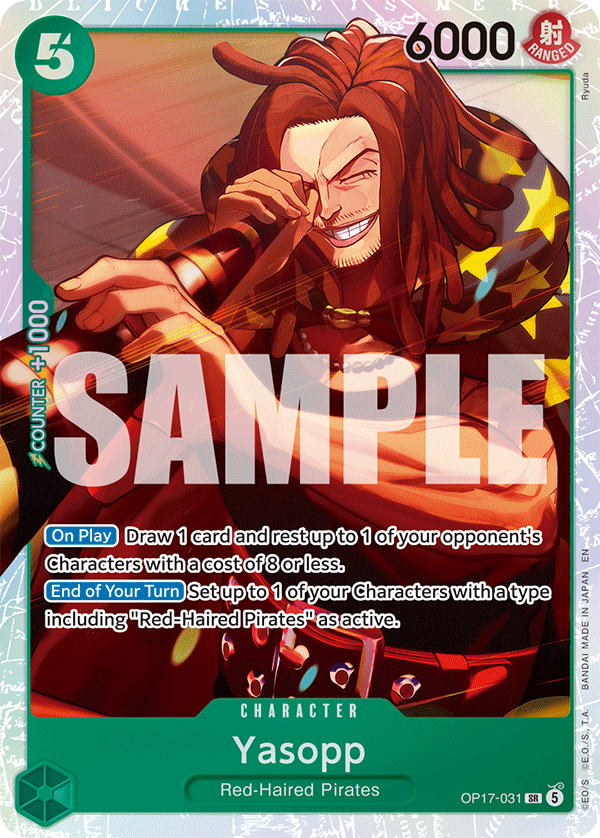 Yasopp OP17-031 standaard Engelse kaart, One Piece Card Game