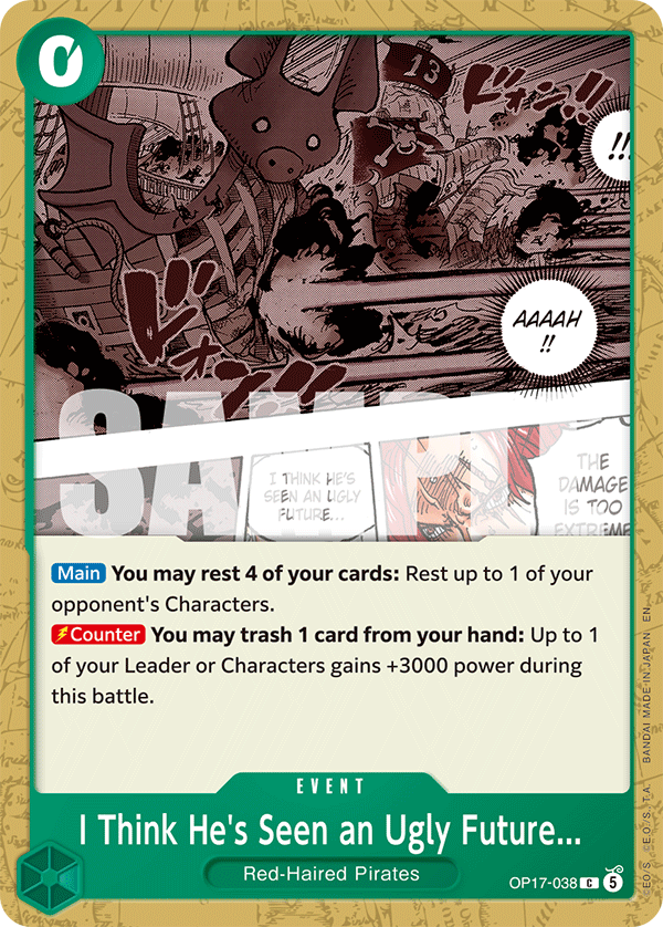 I Think He's Seen an Ugly Future OP17-038 standaard Engelse kaart, One Piece Card Game