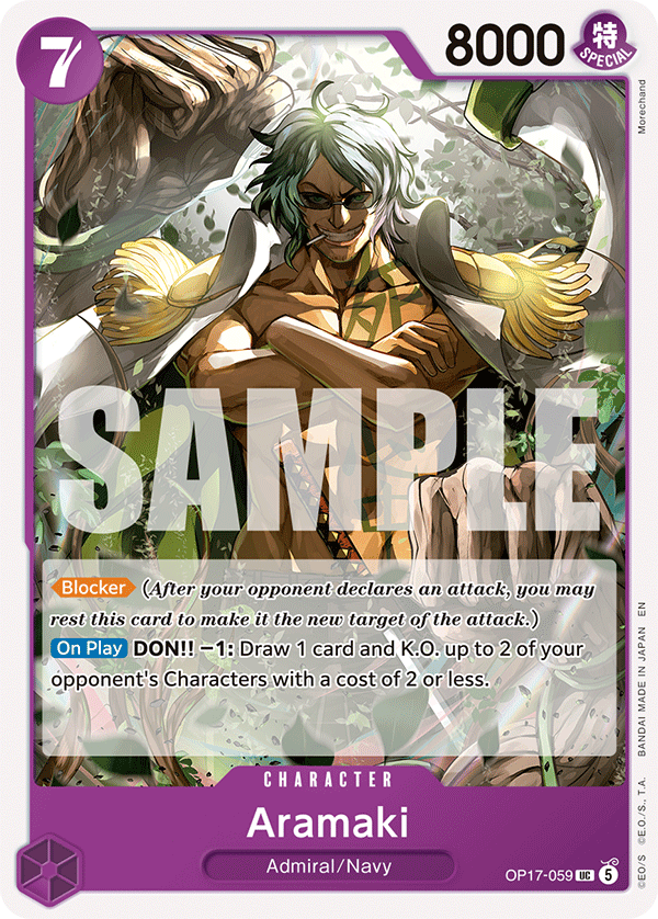 Aramaki OP17-059 standaard Engelse kaart, One Piece Card Game