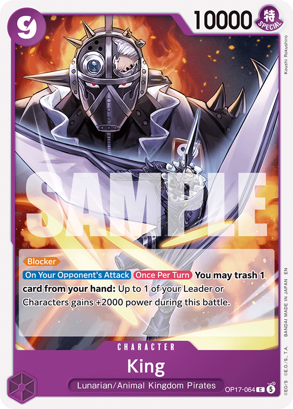 King OP17-064 standaard Engelse kaart, One Piece Card Game