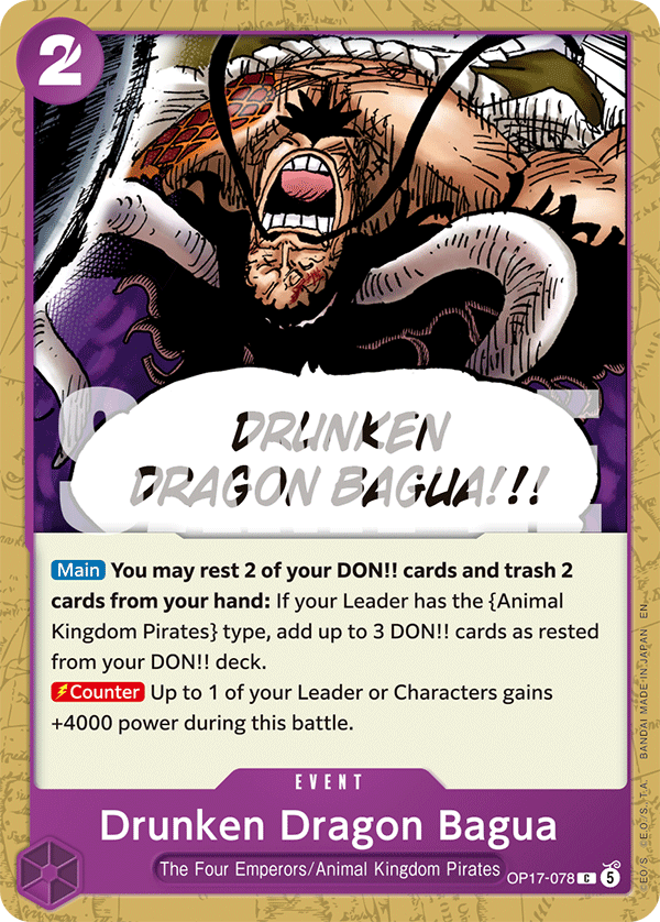 Drunken Dragon Bagua OP17-078 standaard Engelse kaart, One Piece Card Game