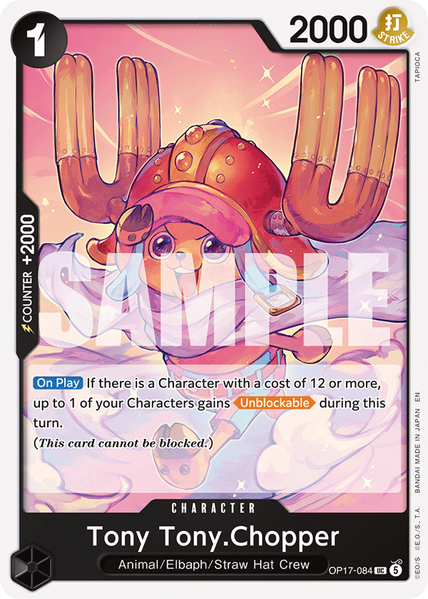 Tony Tony.Chopper OP17-084 standaard Engelse kaart, One Piece Card Game