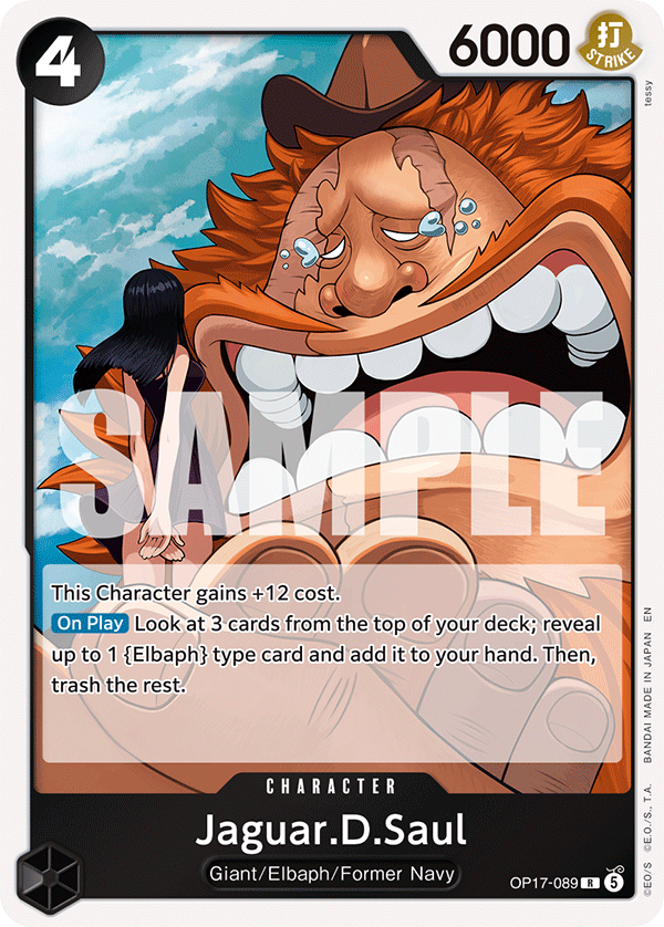 Jaguar.D.Saul OP17-089 standaard Engelse kaart, One Piece Card Game