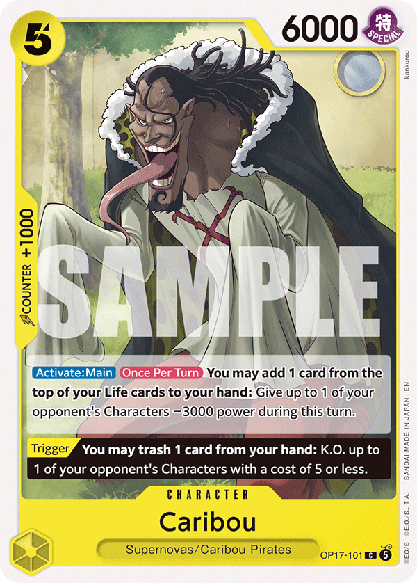 Caribou OP17-101 standaard Engelse kaart, One Piece Card Game