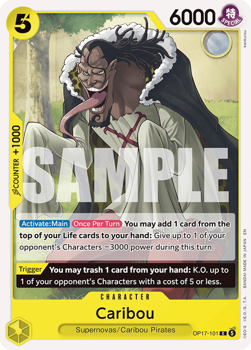 Caribou OP17-101 standaard Engelse kaart, One Piece Card Game